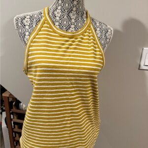 Madewell Time Off Tank Striped Yellow White